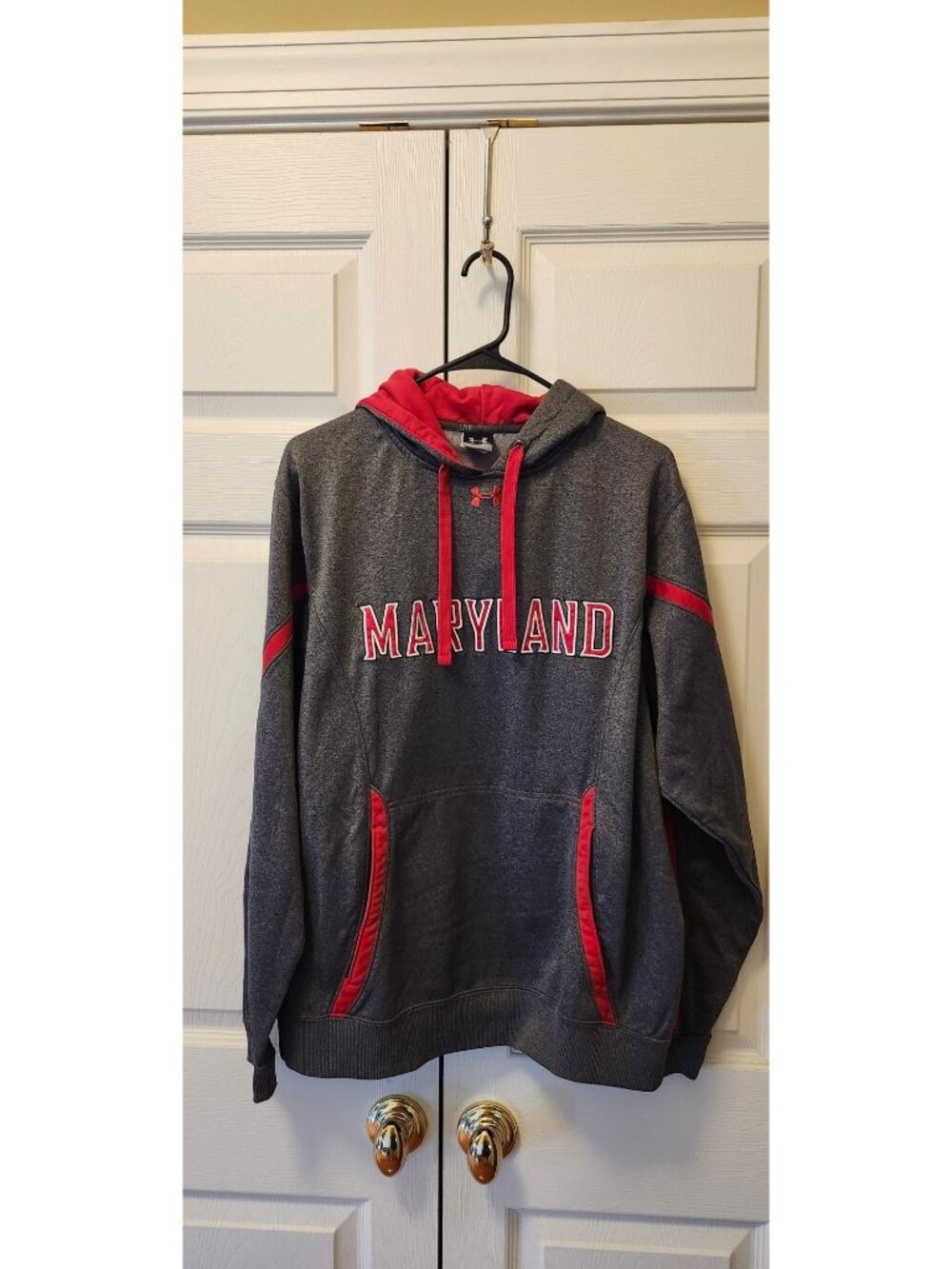 Men Under Armour University of Maryland Terrapins Gray Hoody Sweatshirt Size M